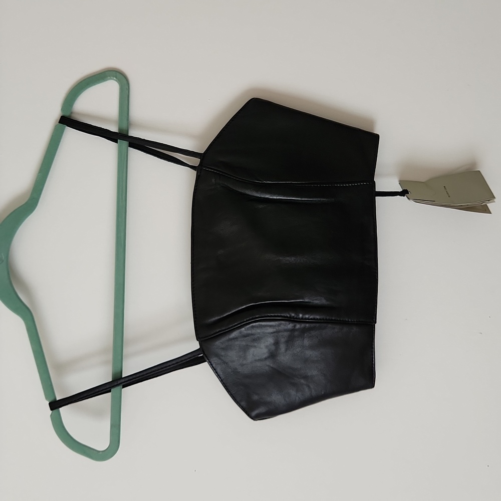 Muubaa Black Genuine Leather Crop Top 2